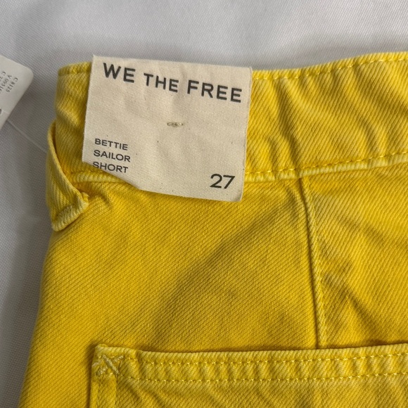 Free People Vibrant Yellow Jean Shorts - Picture 3 of 7